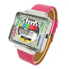 Часы женские прямоугольные с кожаным ремешком, модные студенческие наручные, для влюбленных, подарок на Рождество