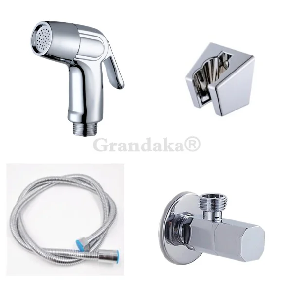 Bidet set A ABS хром ручной Биде Спрей набор для душа Туалет Shattaf Опрыскиватель Душ Комплект биде кран, шланг и держатель и латунный клапан - Цвет: Bidet set A