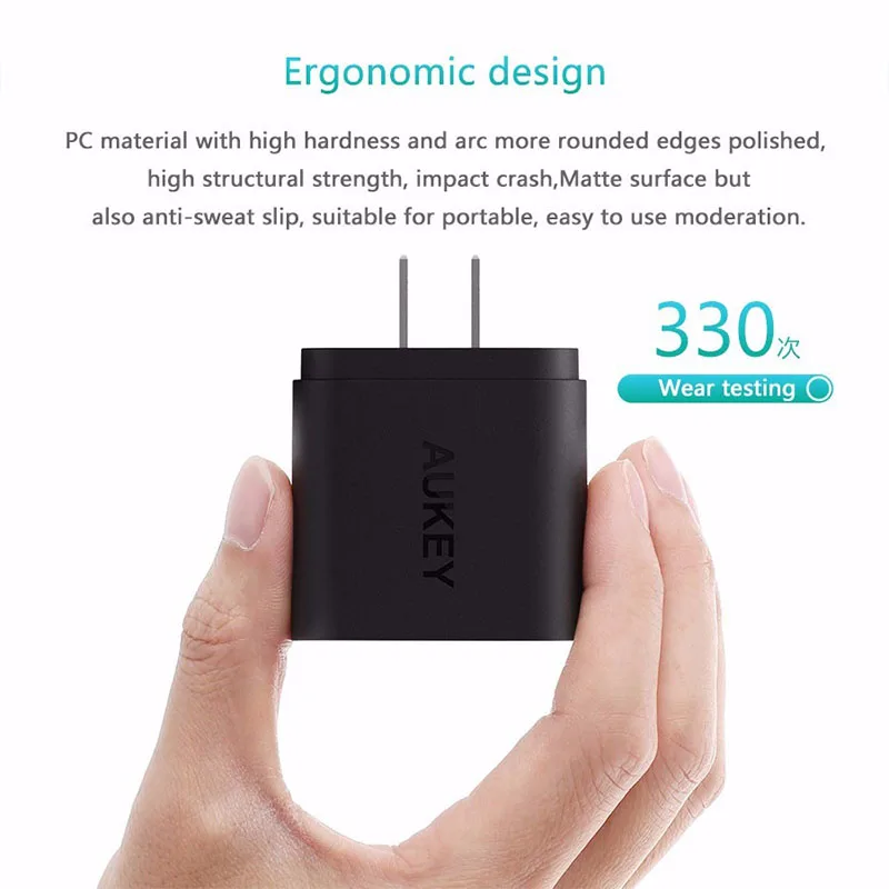 AUKEY Быстрая зарядка QC 3,0 USB зарядное устройство для телефона быстрое зарядное устройство USB QC2.0 Совместимость 1 м Быстрый кабель для Xiaomi samsung