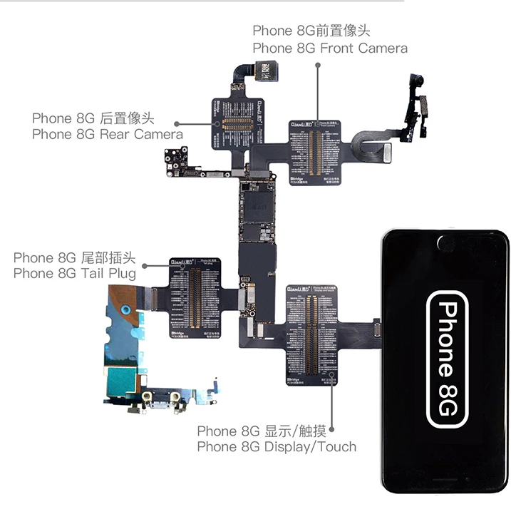 Тестовый Кабель QianLi iBridge FPC для iphone X 6 6S 7 7P 8 8p материнская плата с детектором