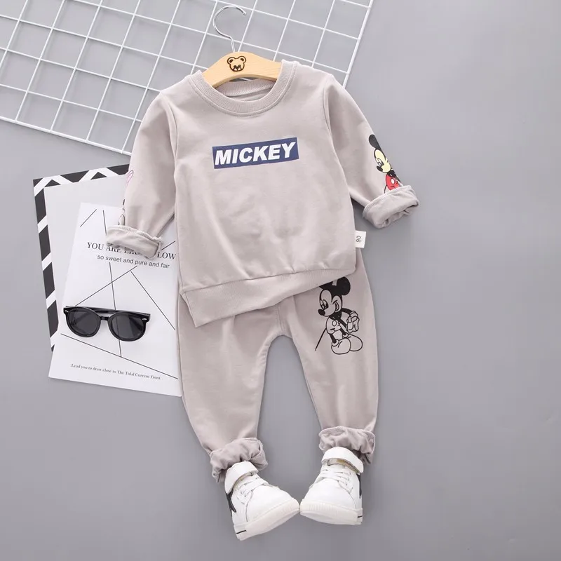 AX MQ Khaki Демисезонный Детская Одежда для мальчиков и девочек Детский костюм спортивные носки с изображением персонажей мультфильма, футболка и штаны, 2 шт./компл. подкладке; детская куртка на подкладке из хлопка; тренировочный костюм для маленьких мальчиков - Цвет: AX MQ Khaki