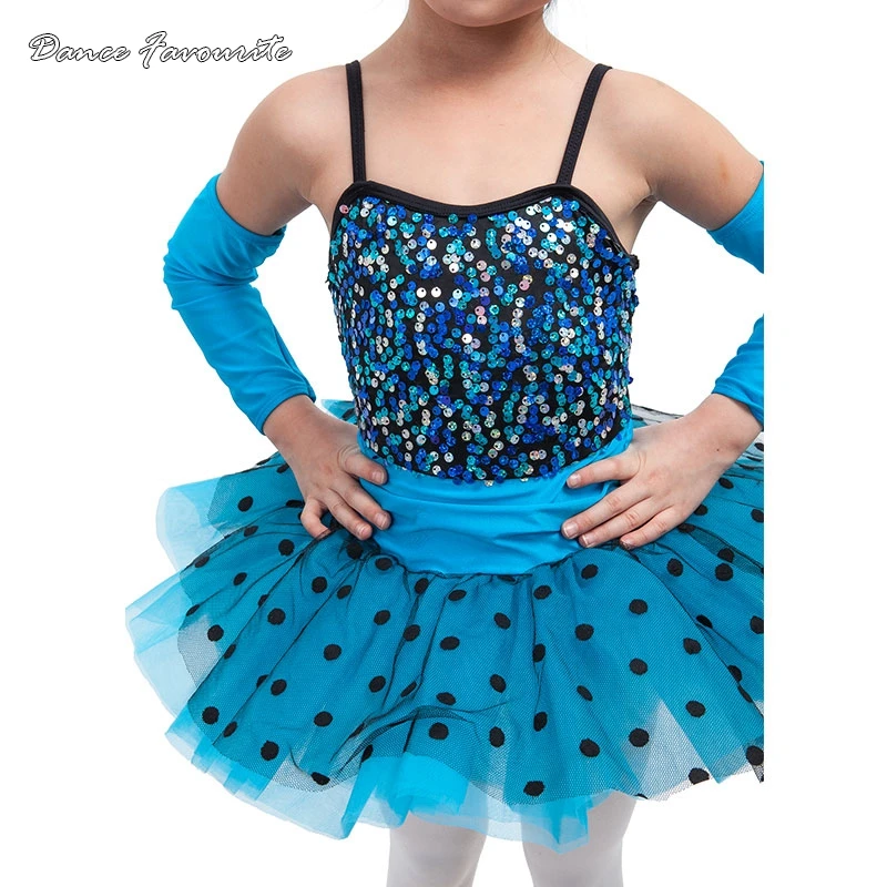j tańca baletowa spandex z cekinami w kolorze spandexu spódniczka tutu dla dziewczynki na występy scenie baletowy kostium baleriny dziewczyna (nie