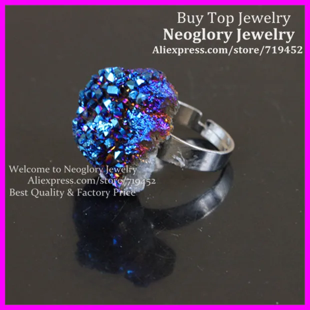 5 шт. синий Радуга Титан кварцевые Дузи кольцо серебряный ободок Уникальный