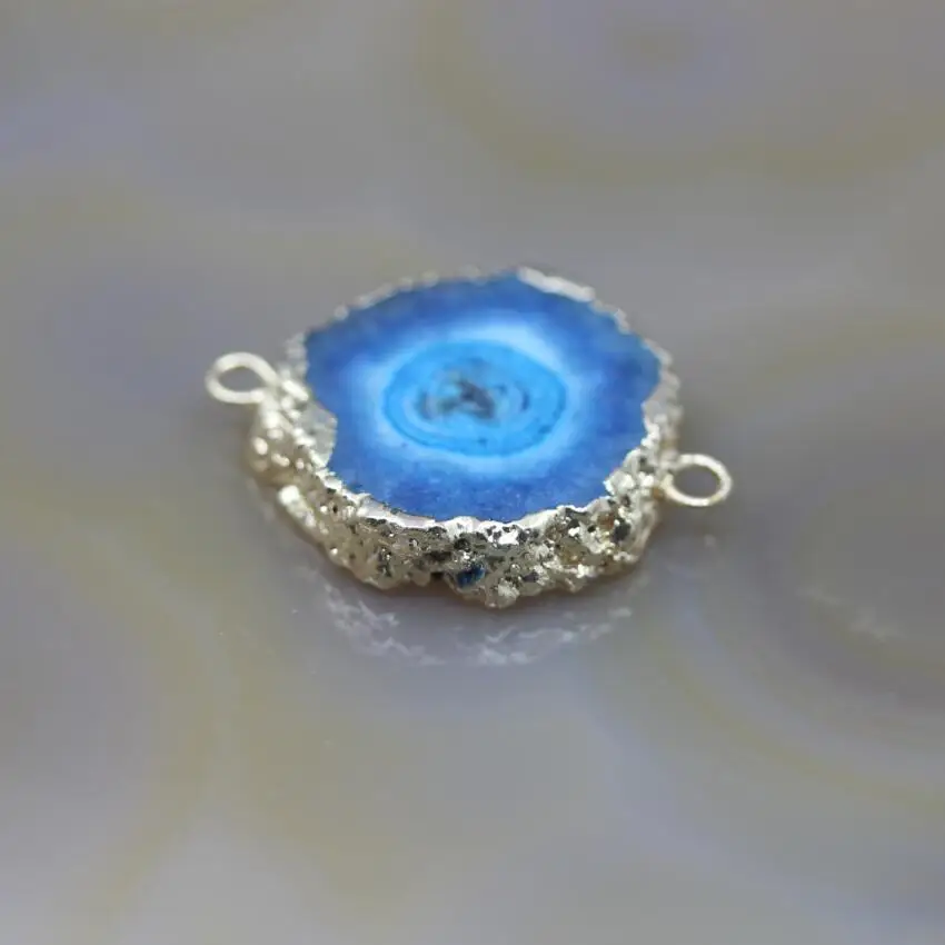 5 шт./лот золотые края синяя Солнечная кварцевая Друза геодовые плиты соединители