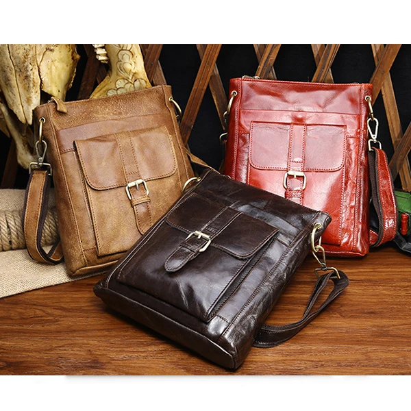 Мужская Повседневная деловая сумка через плечо модная коричневая