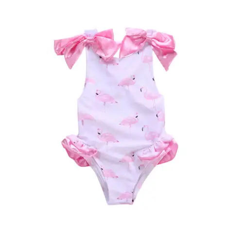 Детский слитный купальник Pudcoco купальный костюм для девочек с принтом фламинго