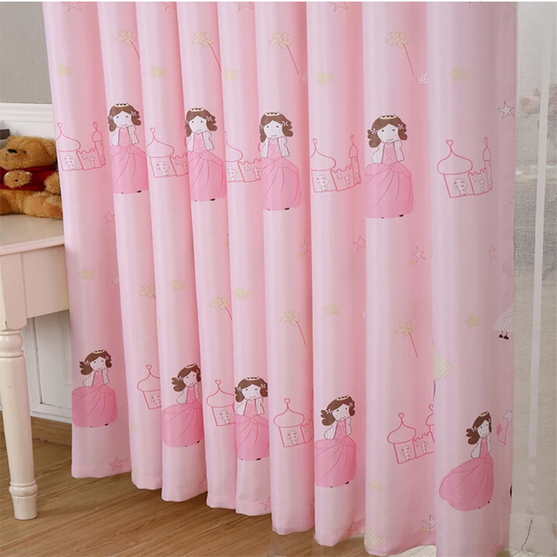 Розовые затемненные шторы принцессы для детской комнаты маленькой девочки