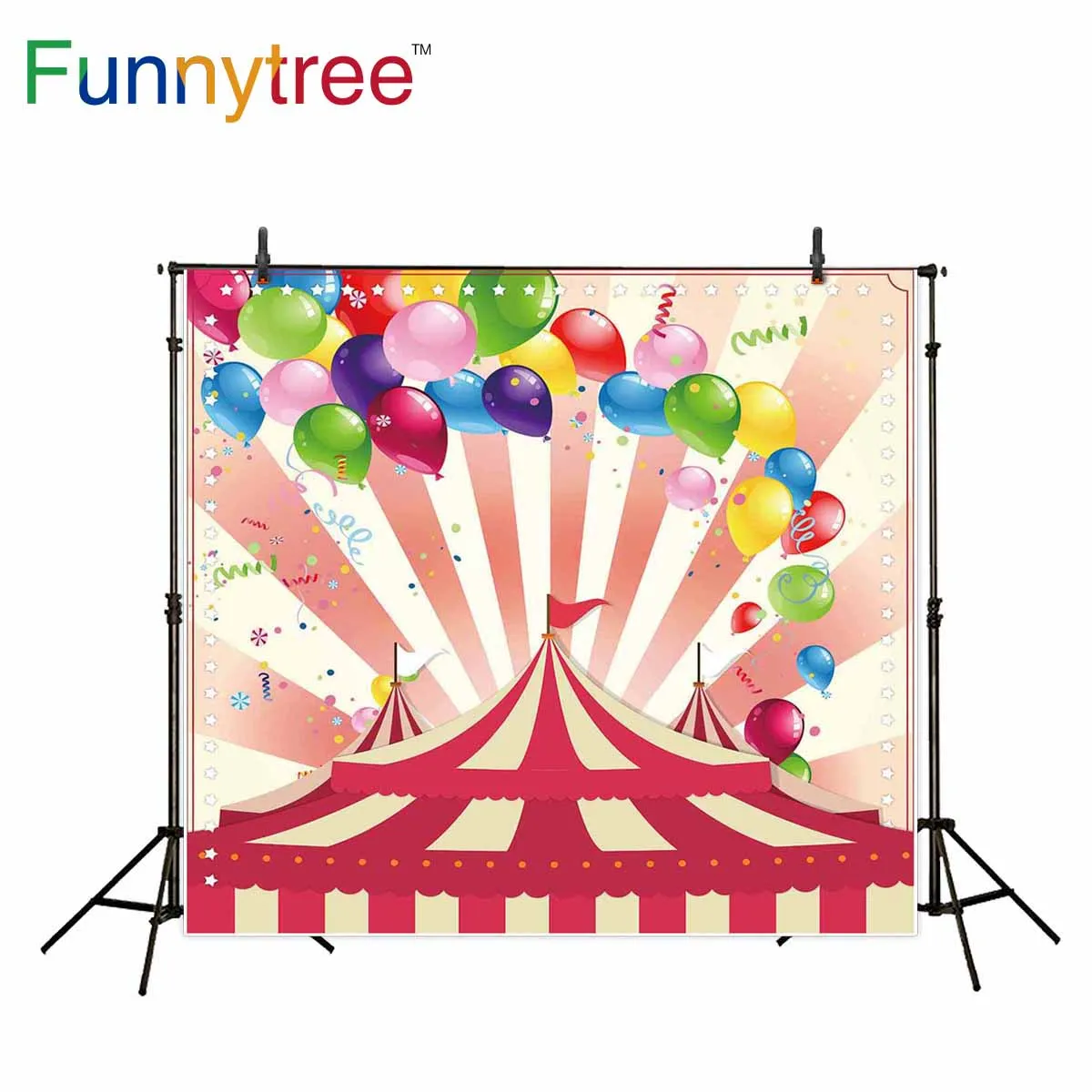 Фоны funnytree для фотостудии цирк шар Дети полосы красочный профессиональный фон