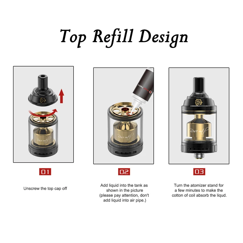 Аутентичный Fumytech rose MTL RTA tank GOLD EDITION многоразовый распылитель 3 5 мл 24 мм POM