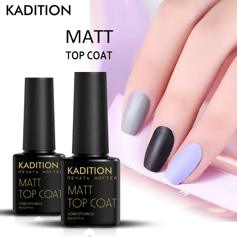 Kadition 8 мл матовый топ гель Лаки длительный Lucky УФ лак для ногтей MATT Top Coat прозрачный