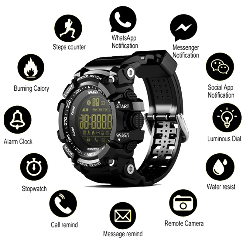 Aosman sportwatch 5ATM Водонепроницаемость swimmming Смарт часы для мужчин Поддержка Bluetooth