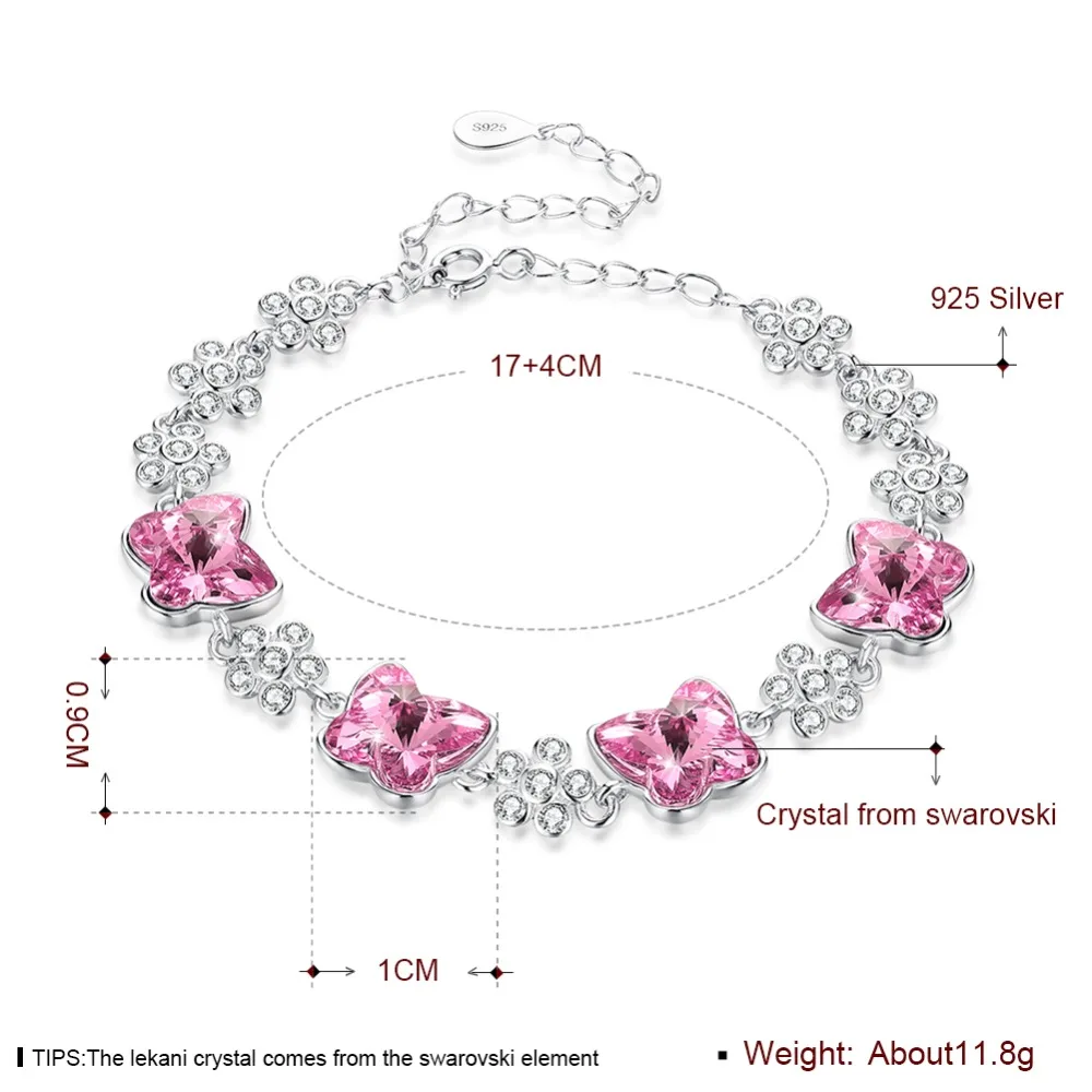 Женский браслет с кристаллами и бабочками Swarovski | Украшения аксессуары
