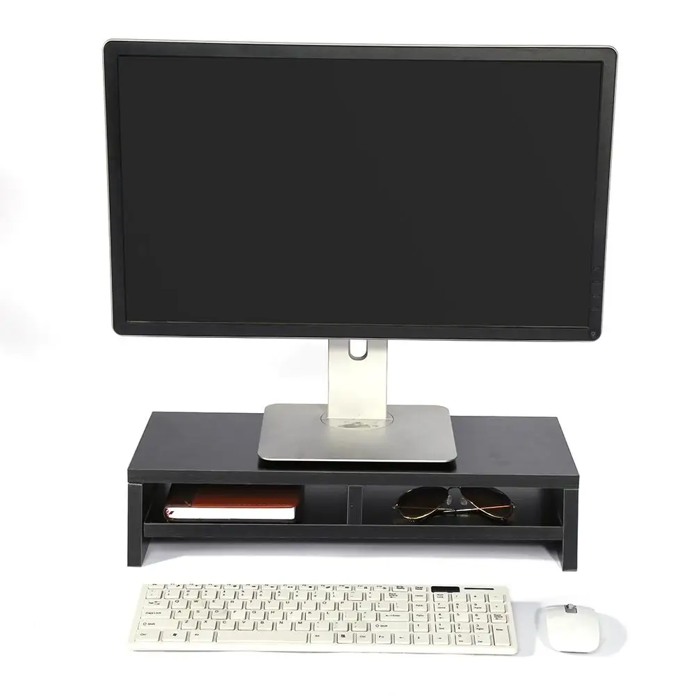 Настольный монитор Стенд для LCD TV ноутбук стеллаж для выставки товаров компьютер Экран Riser полка для деловой женщины на платформе стол инструмент черный
