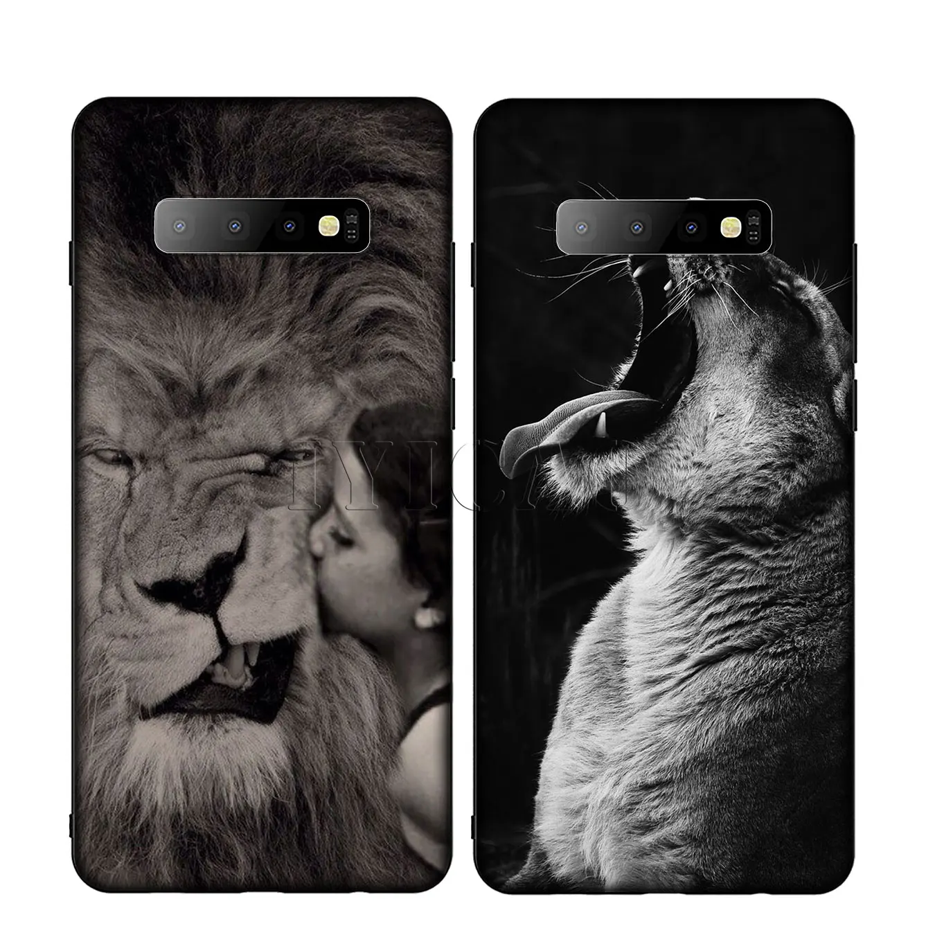 IYICAO Animal king tiger and lion Silicone Soft Phone Case for Samsung Galaxy S10 S9 S8 Plus S6 S7 Edge S10e E Cover |