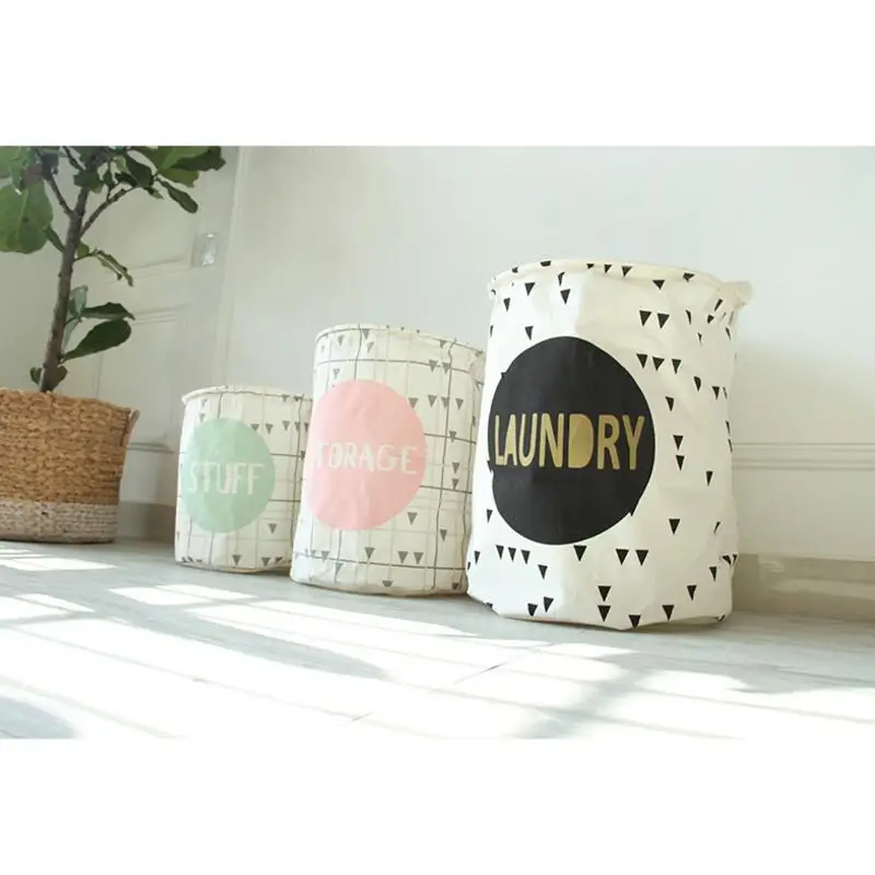 New Simple Design Laundry Hamper Bag Clothes Storage Baskets Home Barrel Bags Kids Toy Basket AU640 | Дом и сад