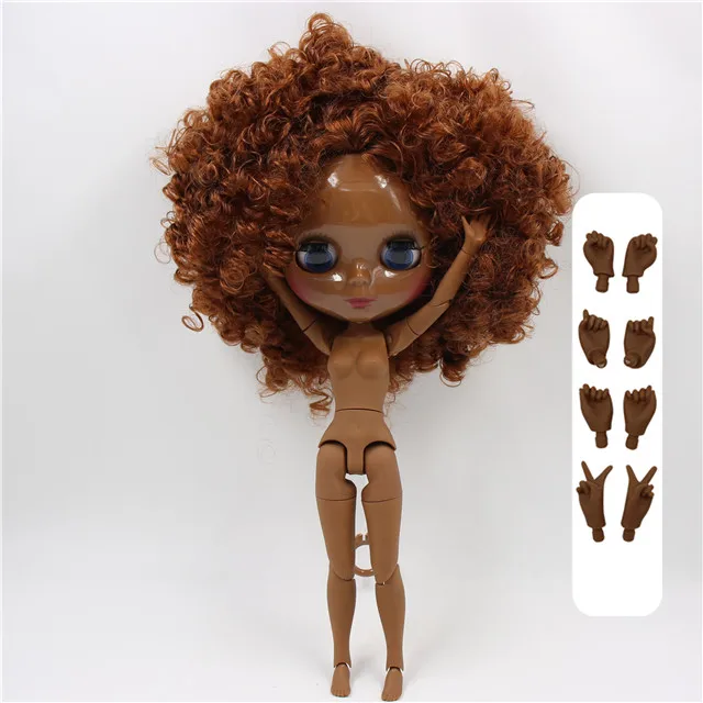 super black skin Фабрика Блит кукла 1/6 bjd супер черный тон кожи darkest ультра кожи коричневый волосы тела 1/6 30 см 280BLQE965 - Цвет: super black skin