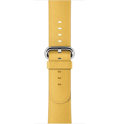 Кожаный ремешок для apple watch Band apple watch 5 4 44 мм, 42 мм, correa, классический наручных часов Iwatch серии 5 4/3/2/1 ремешок на запястье браслет ремень - Цвет ремешка: Yellow