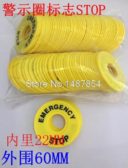 20 шт./лот кнопочная панель с рамкой для этикеток Кнопка аварийной остановки