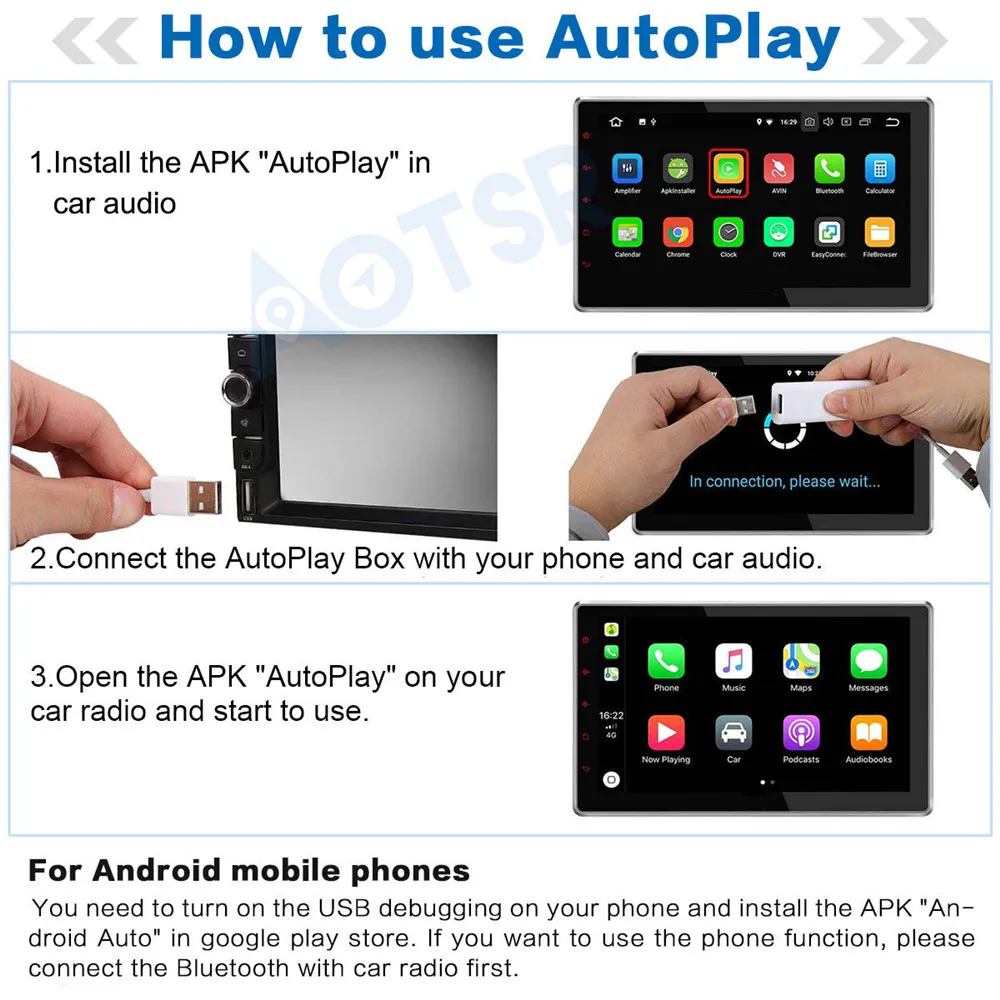 Беспроводной ключ Smart Link Apple CarPlay для Android навигационного плеера Mini USB Carplay с Авто