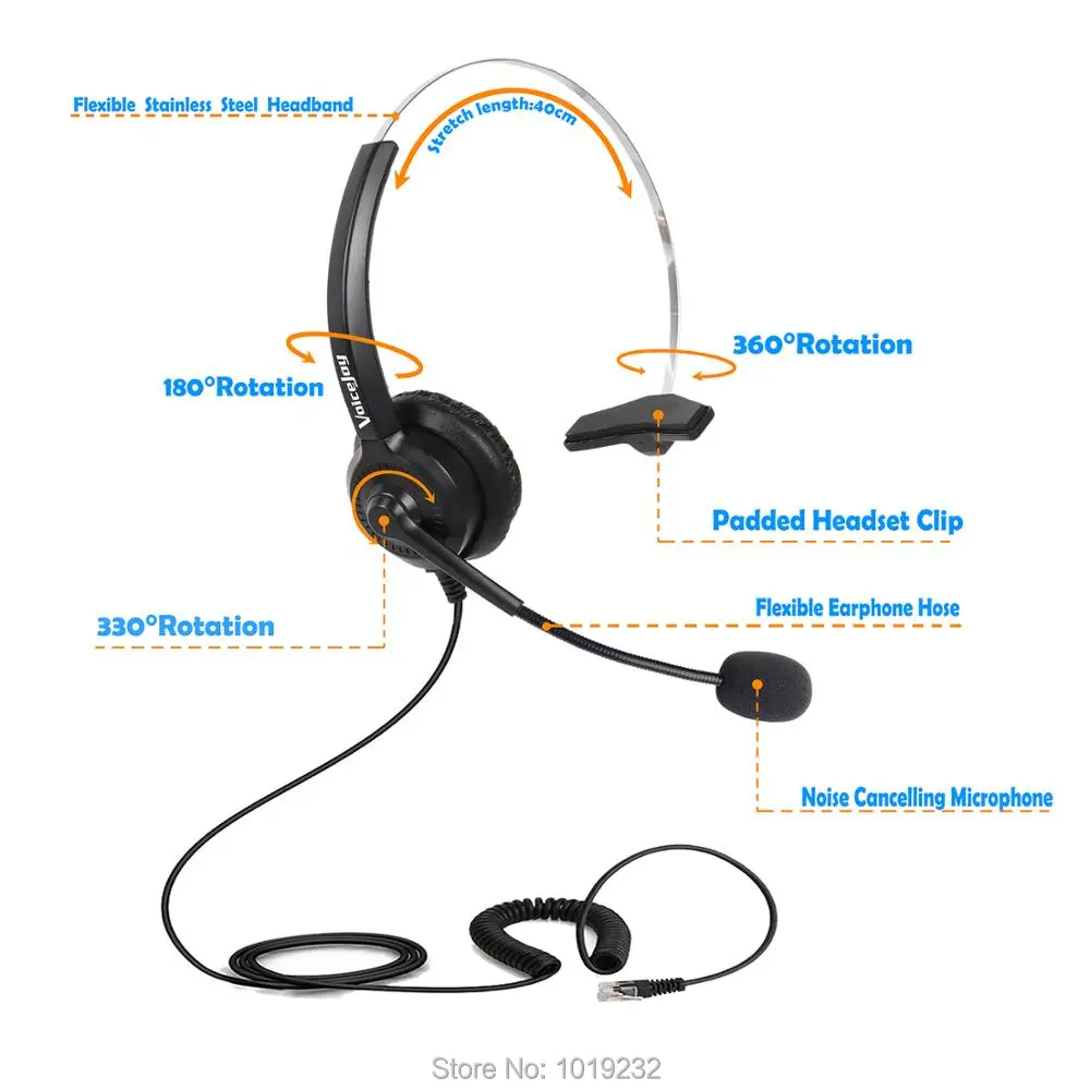 Офисная гарнитура RJ9 настольный телефонный центр наушники с микрофоном и