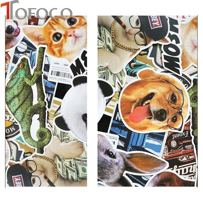 TOFOCO 24 шт. DIY водонепроницаемые наклейки для кошек и животных смешанные забавные