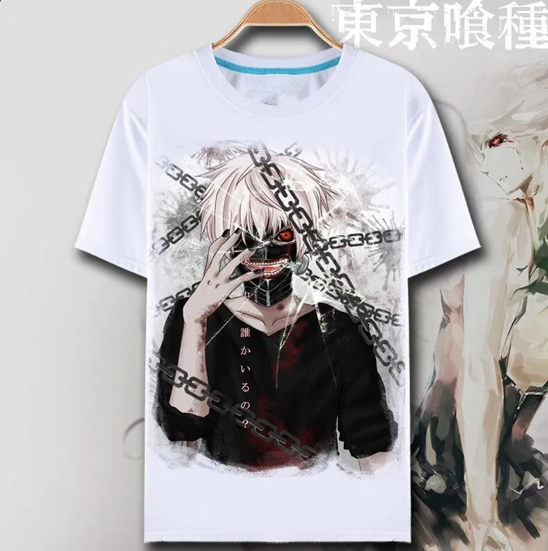 2018 новая японская Футболка с принтом Tokyo Ghoul футболка короткими рукавами и