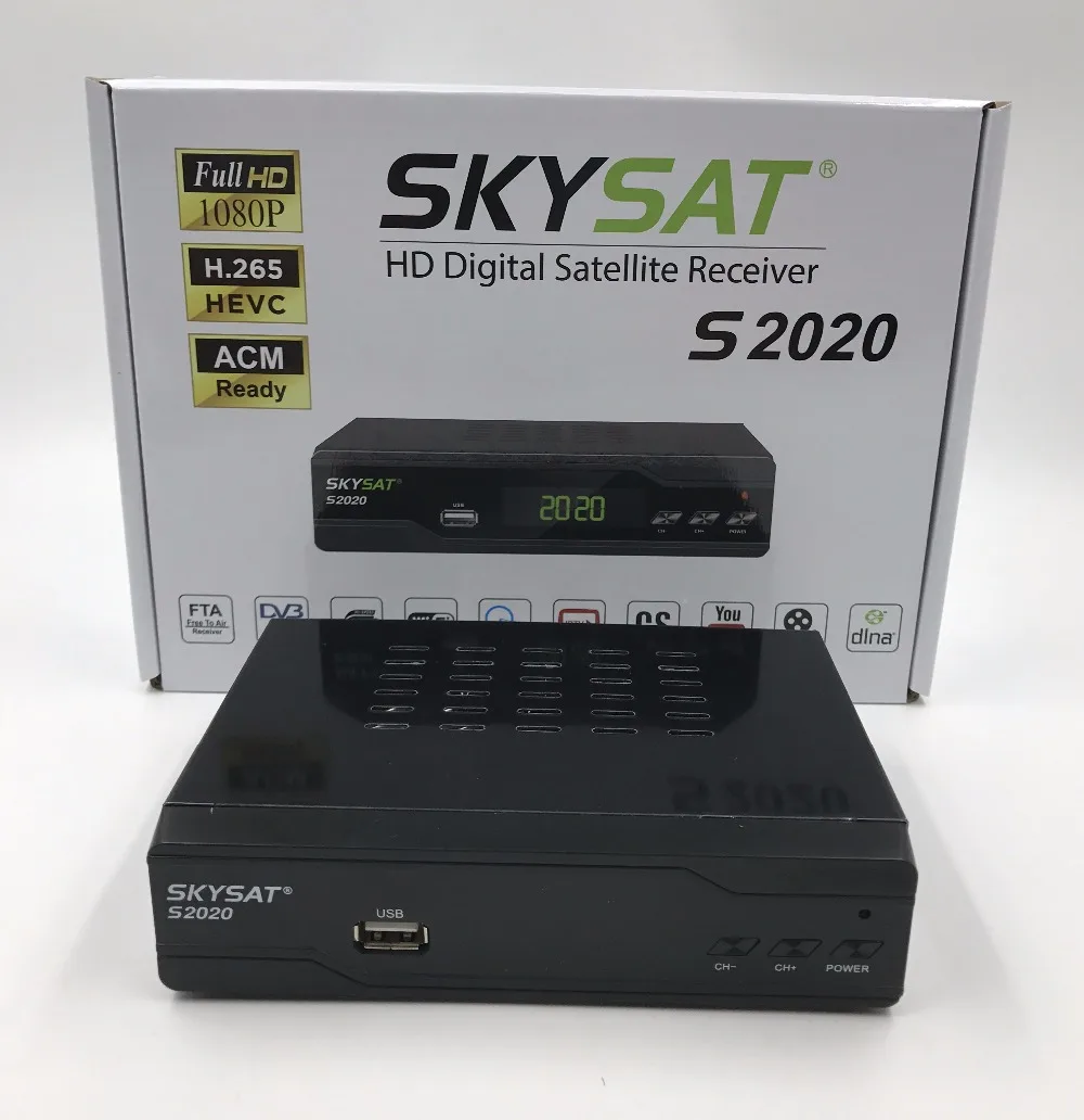 SKYSAT S2020 двойной тюнер спутниковый приемник Поддержка IKS SKS ACM IPTV H.265 M3u PowerVU биссключ