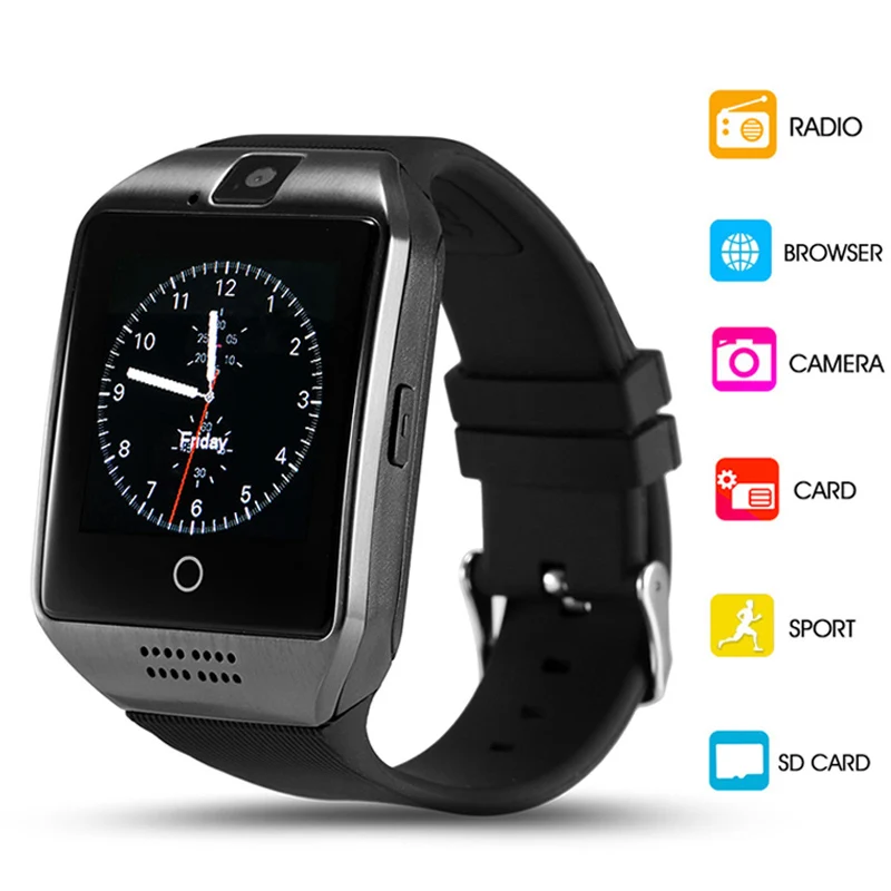 Q18 Смарт часы с Камера Bluetooth Smartwatch sim карты наручные для телефона Android Носимых
