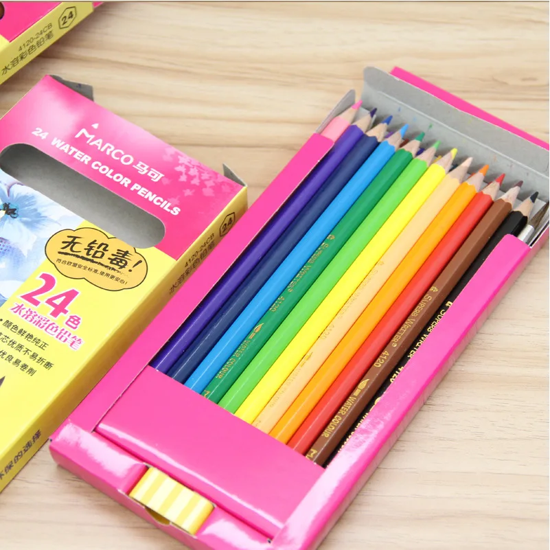 Марко 12 видов цветов акварельные карандаши краска с кистью Colori A Matita
