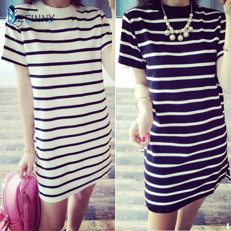 Летнее женское мини платье в полоску с коротким рукавом|mini dress|summer womenvestidos vestidos |