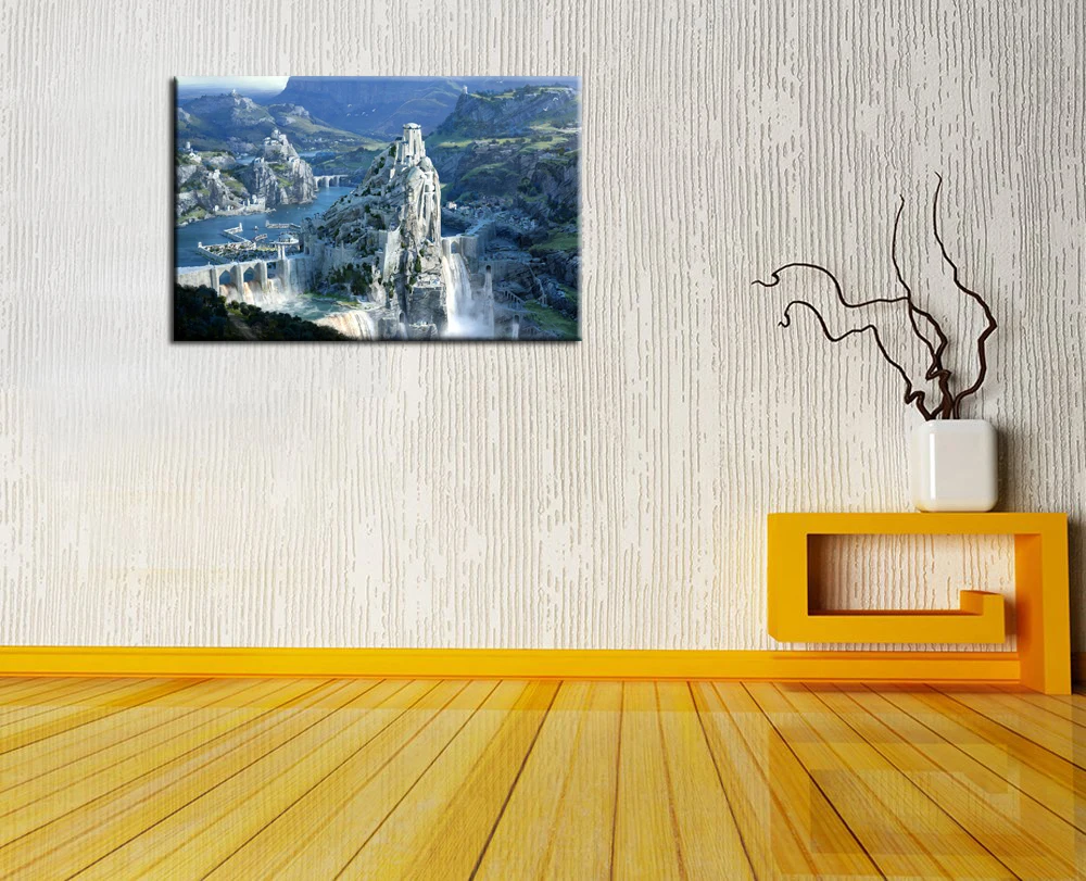 diy 5d Diamond Painting landscape mountain castle DIY 3D Embroidery waterfall scenery diamond mosaic kits | Дом и сад