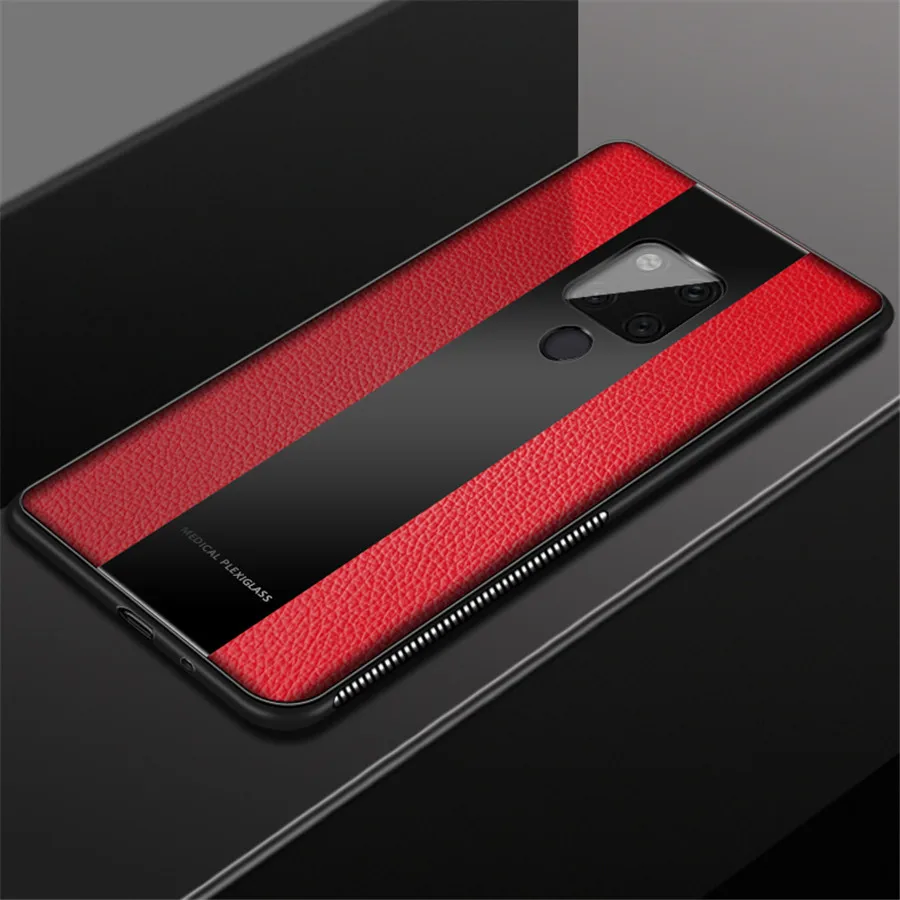 Cover PU Leather cases For Huawei Mate 20 Case for mate 20x Glass Phone huawei Pro TPU Soft Border |