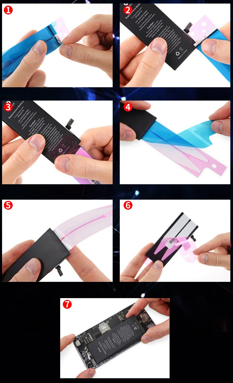 

100pcs Battery Adhesive Sticker For iPhone XS Max XSM XR X 8 Plus 7 Plus 6S 6 5S 5C Battery Glue Tape Strip Tab Glue Replacement