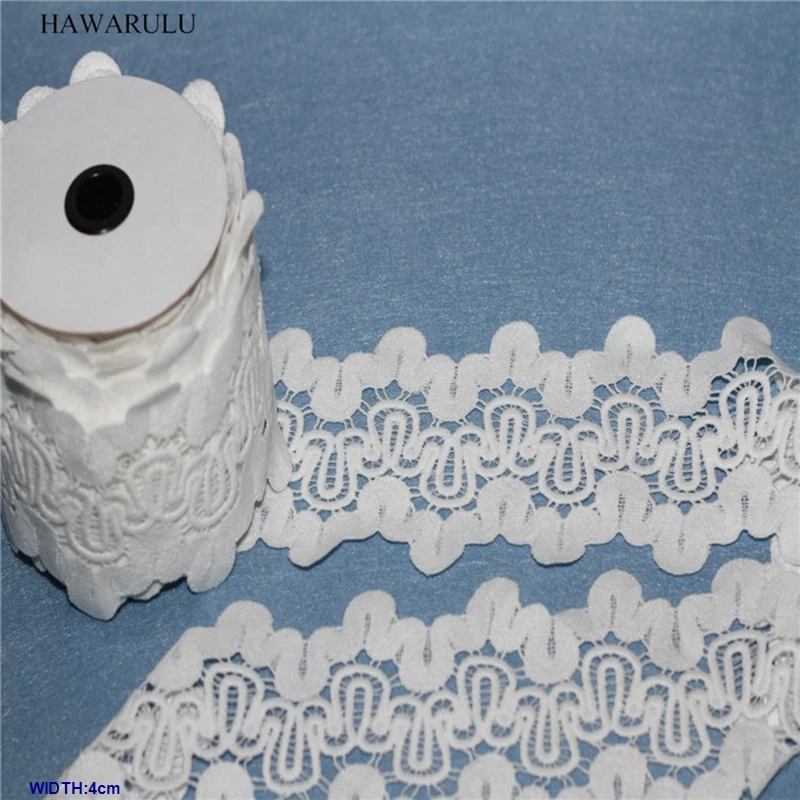

HAWARULU 2yard DIY Delicate white embroidery milk water soluble lace wedding dress lace clothing accessories lace fabric wedding