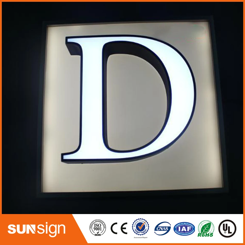 frontlit stainless steel letters with LEDs metal letters led signage
