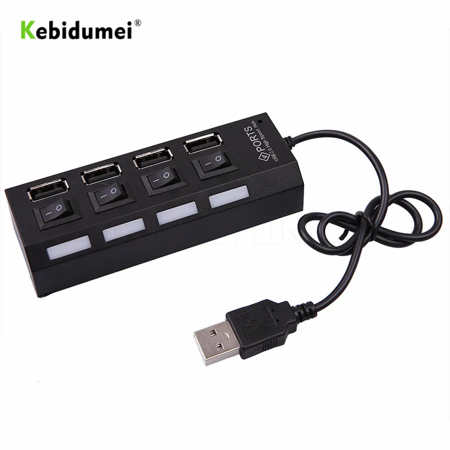 Высокоскоростной 4 портовый концентратор Kebidumei USB 2 0 480 Мбит/с выключателем