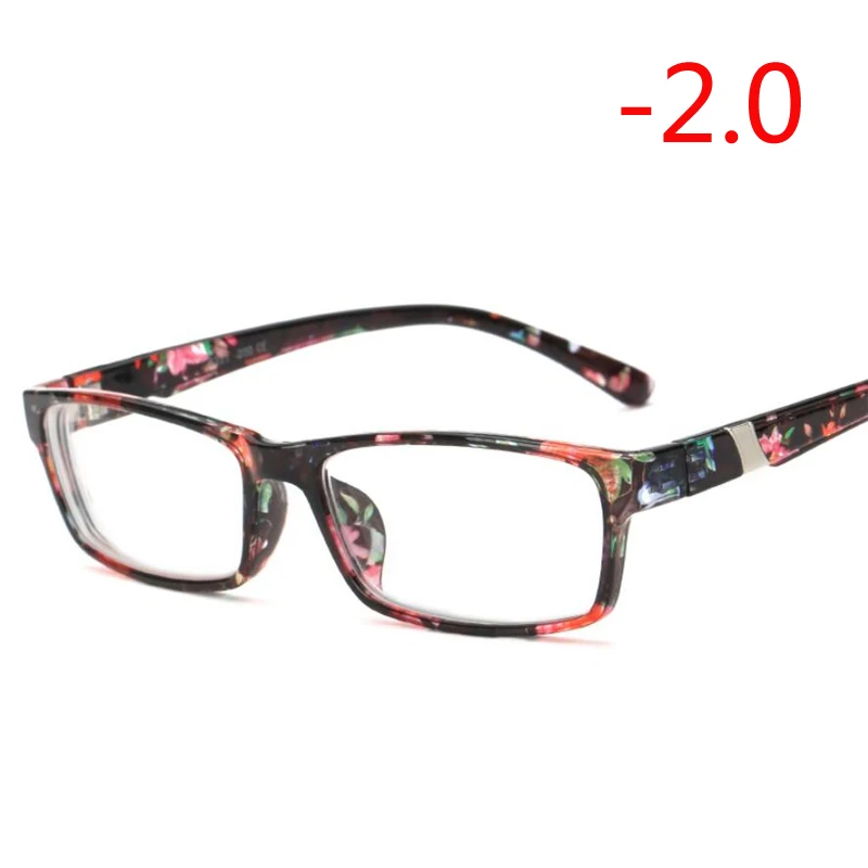 Myopia 200 Готовые Очки для близорукости, унисекс, квадратные студенческие диоптрийные очки для близорукости, женские мужские-1,0-1,5-2,0-2,5-3,0-3,5-6,0 - Цвет оправы: Myopia 200