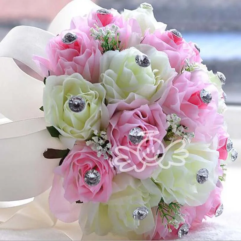 

REDJCK European Style Wedding Bouquets Bride Hand Holding Flower Hybrid Silk Artificial Flowers Bridesmaid Bride Bouquet Flower