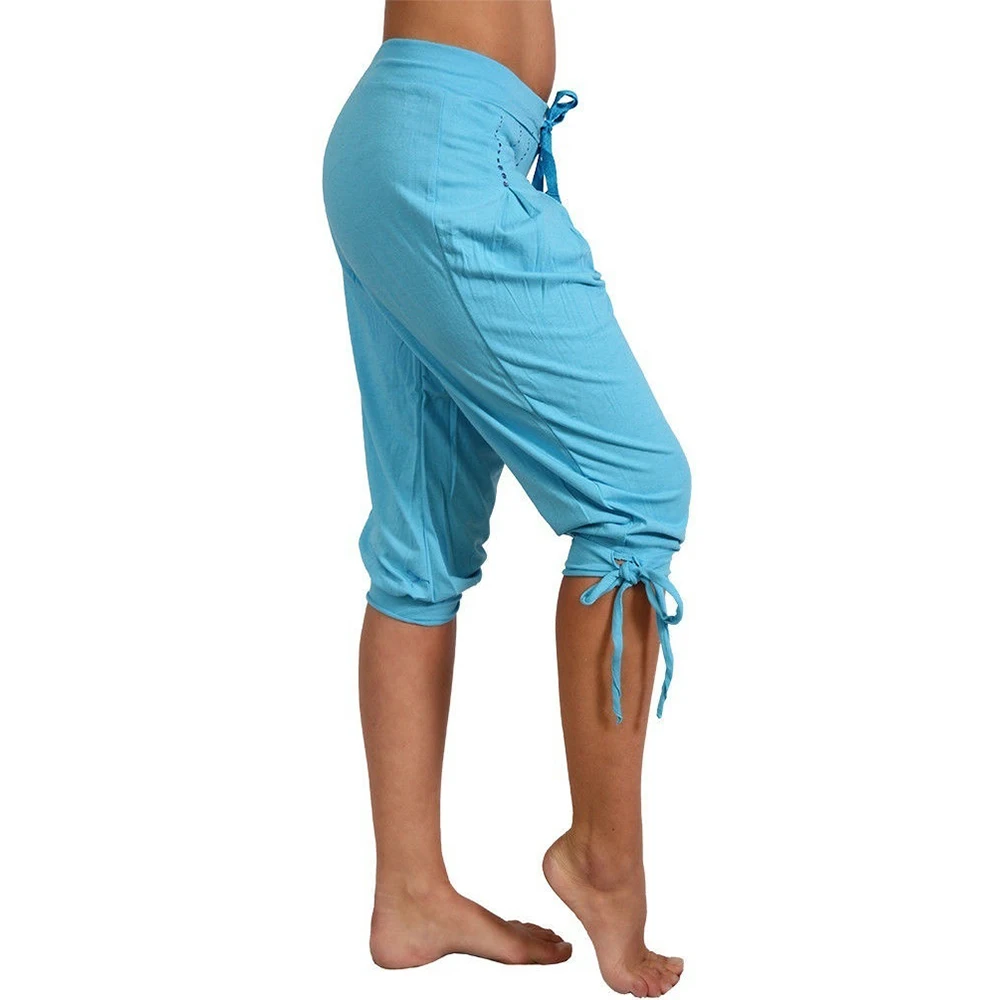SFIT новые женские модные хлопковые льняные короткие штаны, женские одноцветные повседневные свободные Капри размера плюс 5XL