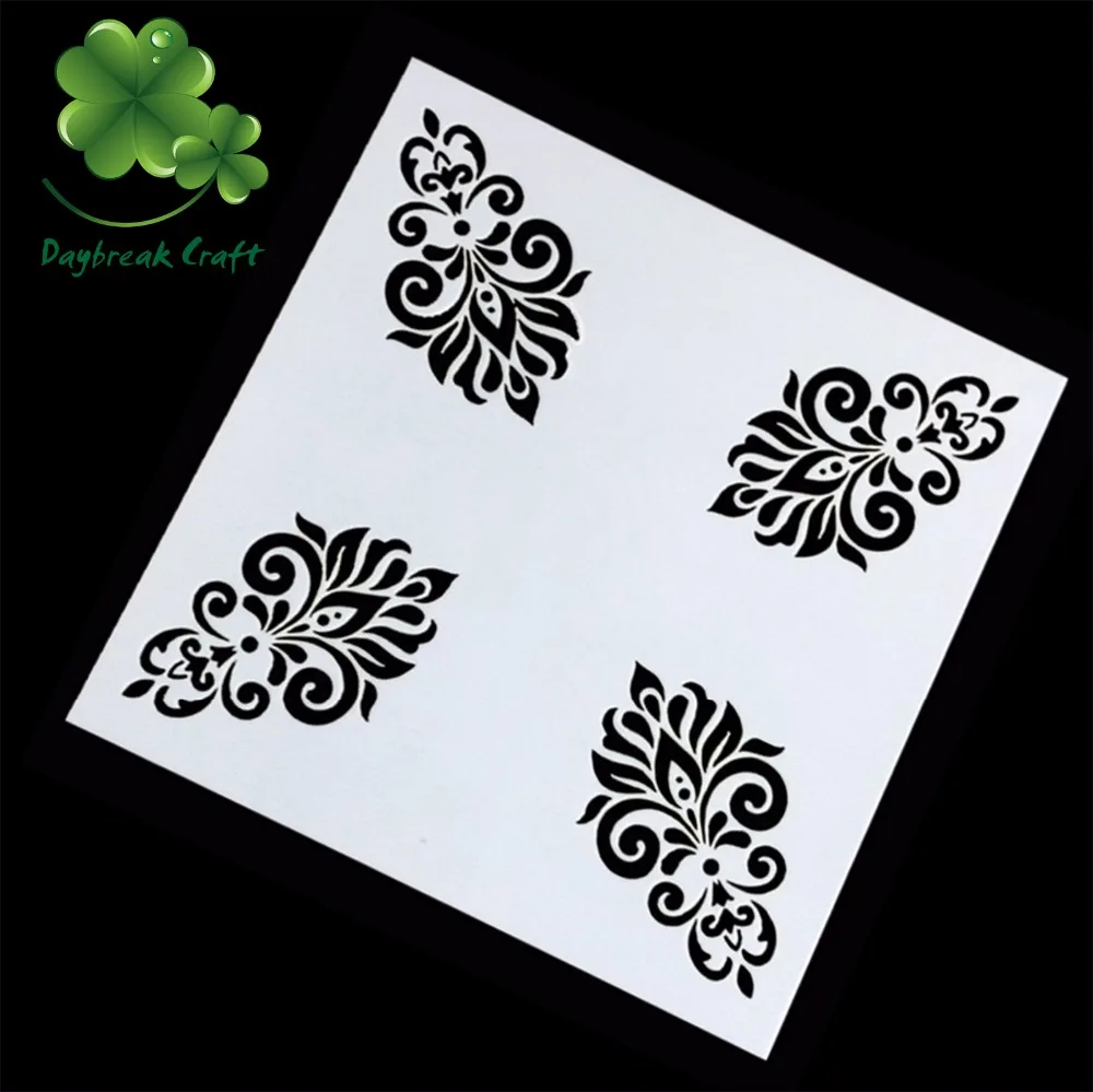 (5,1x5,1 дюйма) рамка Угловые декоративные пластиковые трафареты узоры в стиле 