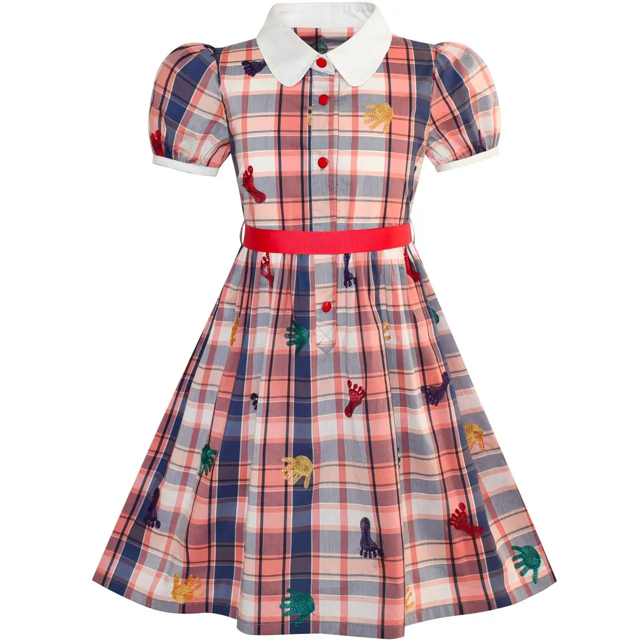 Sunny Fashion платья для девочек новогодние костюмы Школьная форма Письмо Рукавов