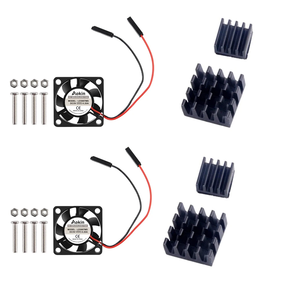 Raspberry pi Радиатор внешний вентилятор охлаждения комплект для Pi Модель B + Plus 2 3