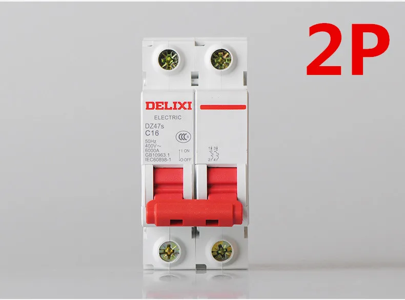 DELIXI Мини выключатель MCB D Тип DZ47 2P 1A 2A 3A 6A 10A 16A 20A 25A 32A 40A 50A 63A 80A 100A 125A