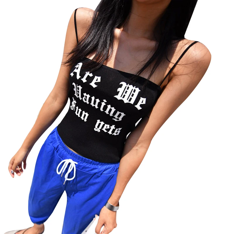 Camisole женская летняя одежда облегающая короткая футболка черные красивые