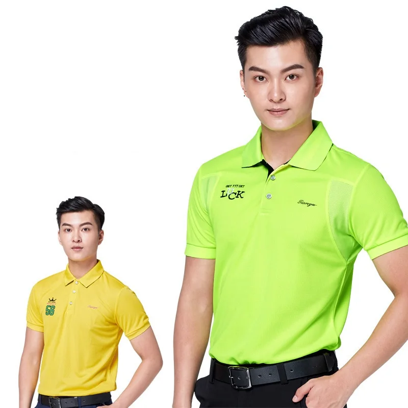 

Mens Training Exercise Golf Shirt Male Breathable Short Sleeve Shirts Quick-drying Golf Jerseys Badmition Sport Top D0662