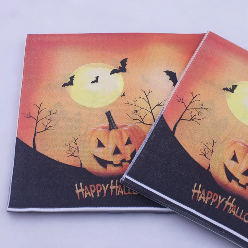 [RainLoong] и надписью &quotHappy Halloween&quot Бумага салфетки тыквы Cushaw для