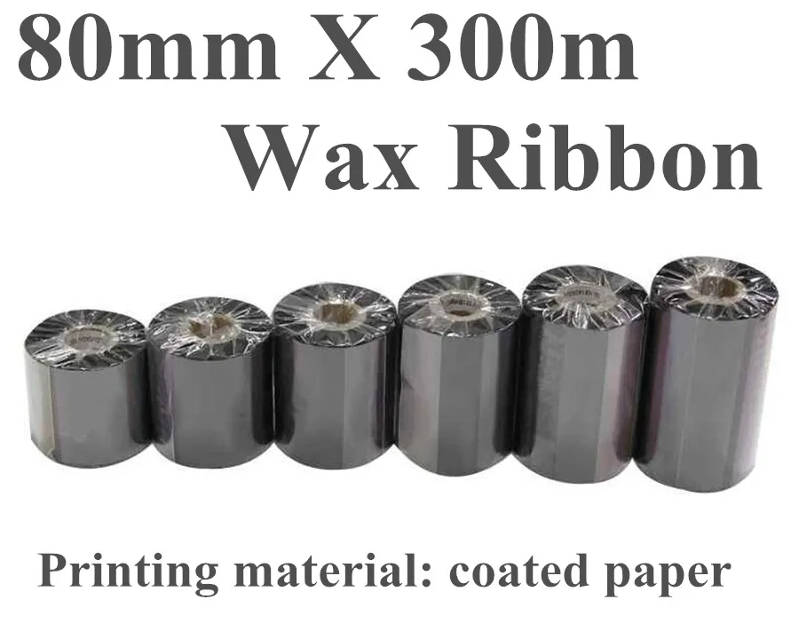 2 рулона/лот DRVXIN восковая лента Черная термо передача ширина 80mm 80X300m для штрих