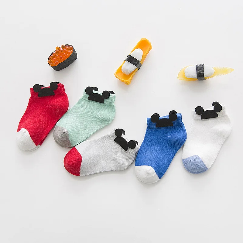 5 пар/партия Новинка 2017 года хлопковые носки с картинками большие и маленькие