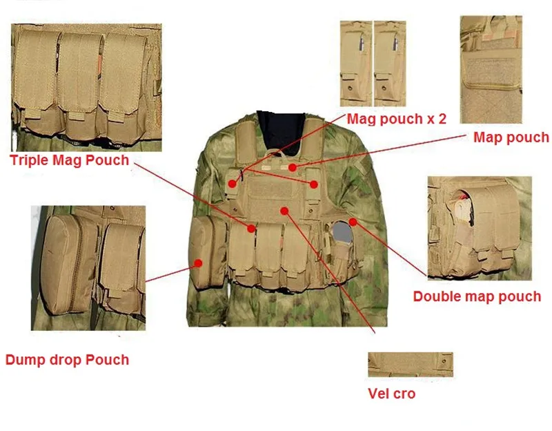 Мульти Карманы камуфляж Molle тактический жилет страйкбол охота стрельба борьба снаряжение подсумок Доспехи плиты перевозчика жилет