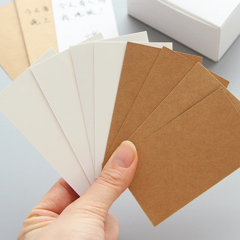 100 шт./лот крафт бумага для записей белая и коричневая мини карта Гостевая книга